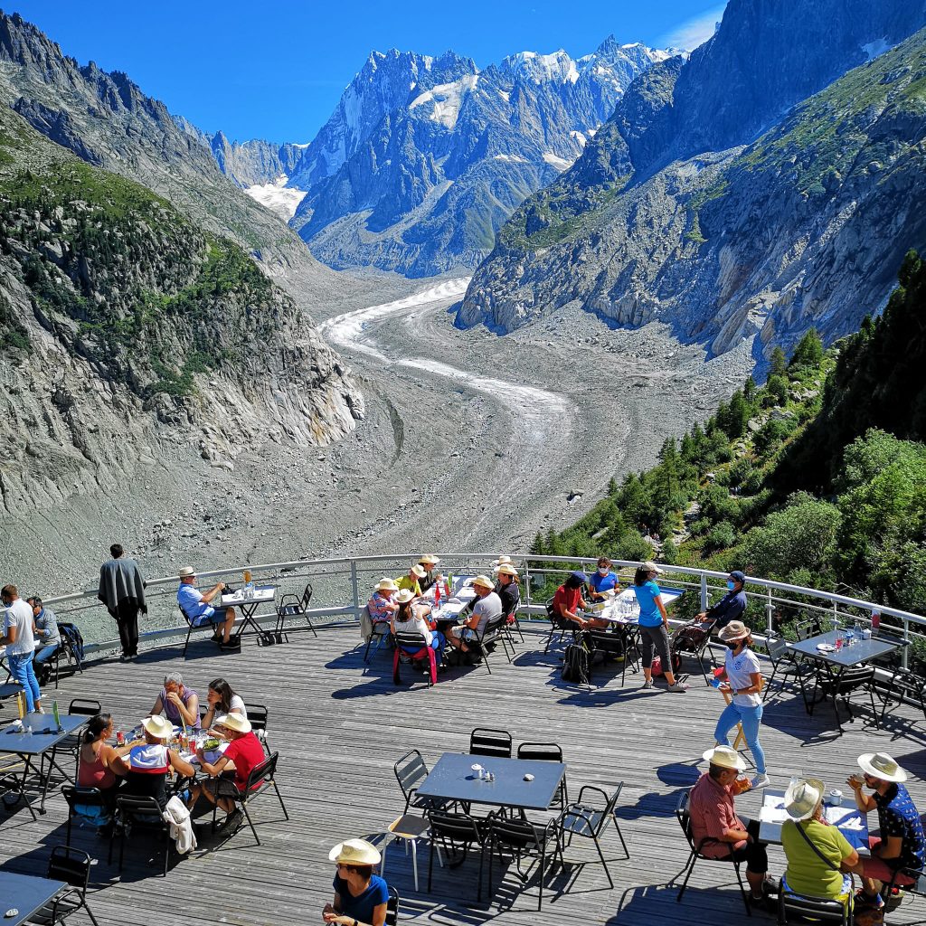 la terrazza panoramica della Mer de Glace